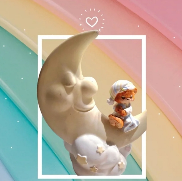 Enesco Musical Brahms Lullaby Moon With Teddy Bear - Picture 6 of 7